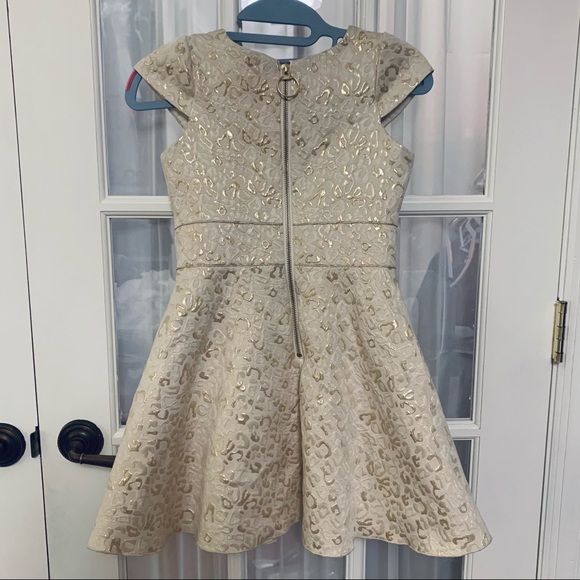 NWOT Zoe Ltd Girls Gold Cheetah Print Dress - Picture 2 of 2